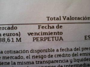 La fecha de vencimiento en los contratos de preferentes era perpetua FUENTE flickr.com