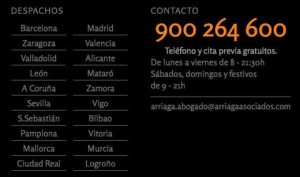 Por telefono, por mail o por correo postal puede contactar con Arriaga Asociados para reclamar las acciones de Bankia FUENTE arriagaasociados.com